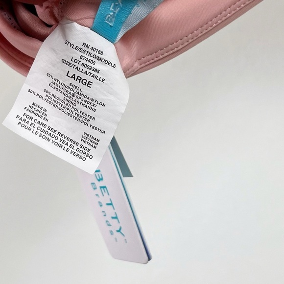 NWT Beach Betty Colorblock Bikini Top Navy Pink - Picture 5 of 6